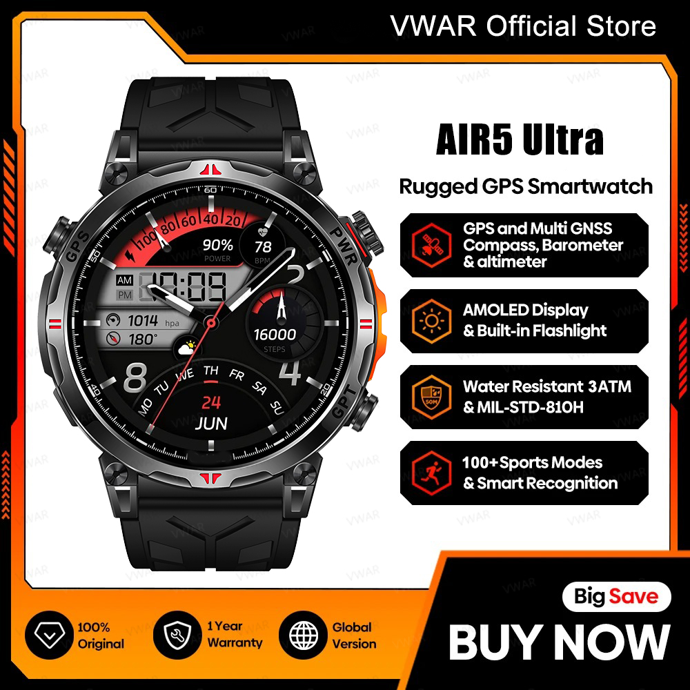 Watch Vs Smartwatch - 2025 جديد VWAR GPS Smartwatch 1.56