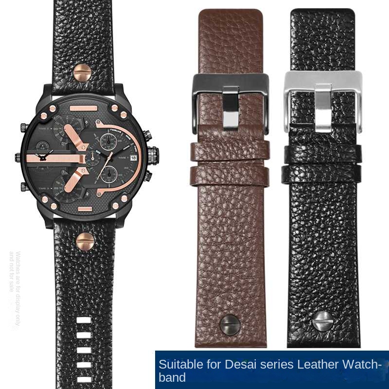 Diesel Watches Smartwatch - حزام ساعة جلد طبيعي للرجال ،