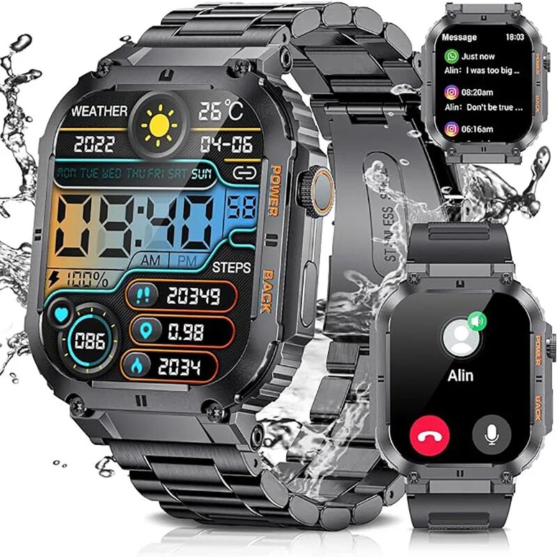 Smartwatch Watches For Mens - LIGE-ساعة ذكية للياقة البدنية في الهواء