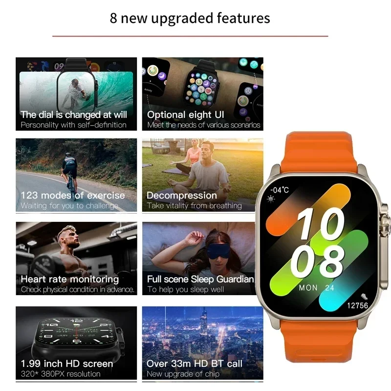 ساعة ذكية جديدة T10 Ultra مقاس - مراجعة Smartwatch Watches For Mens وسعره