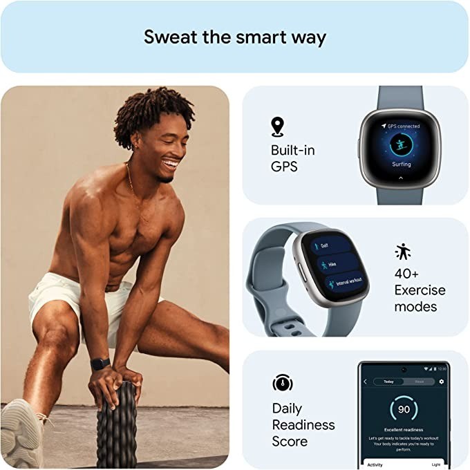 ساعة Fitbit Versa 4 الذكية الم - مراجعة Smartwatch Watches Digital وسعره