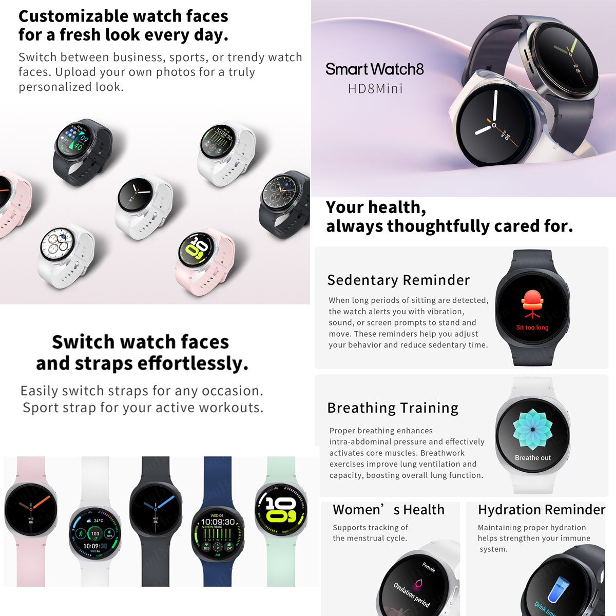ساعات ذكية جديدة 2026 طراز 8 م - مراجعة Smartwatch Watches For Men Digital وسعره
