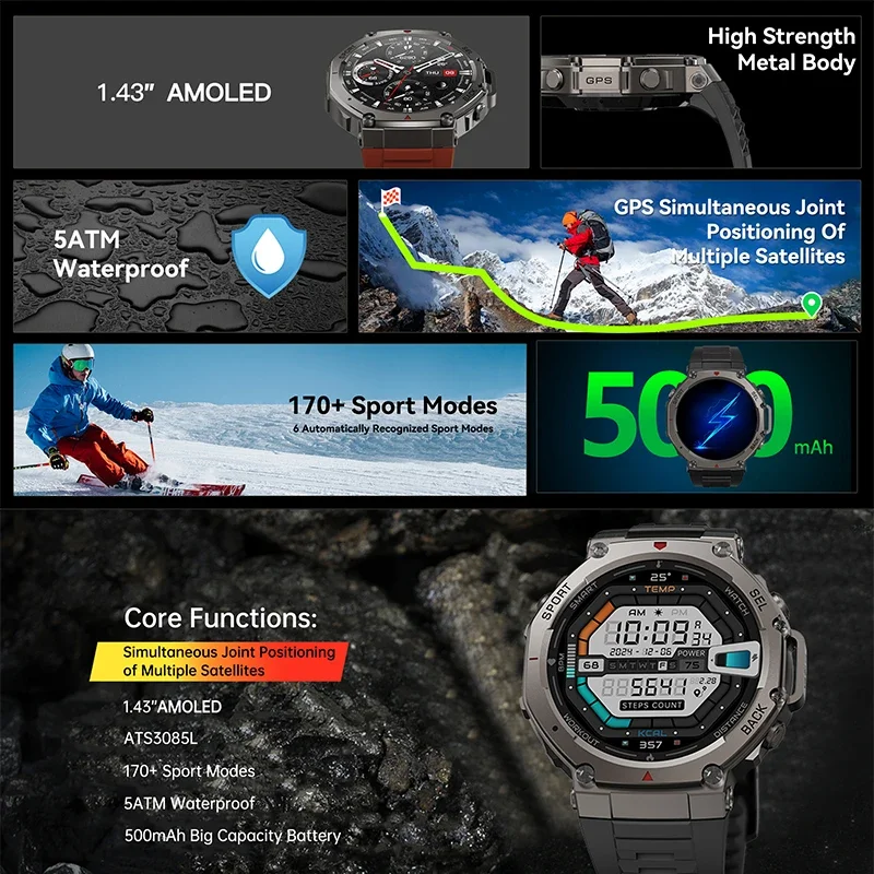 ساعة ذكية عسكرية جديدة DM58 لع - مراجعة Smartwatch Watches For Men With Gps وسعره