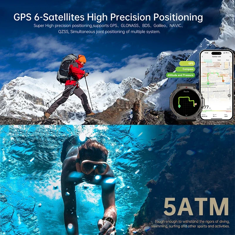 ساعة ذكية عسكرية جديدة DM58 لع - مراجعة Smartwatch Watches For Men With Gps وسعره