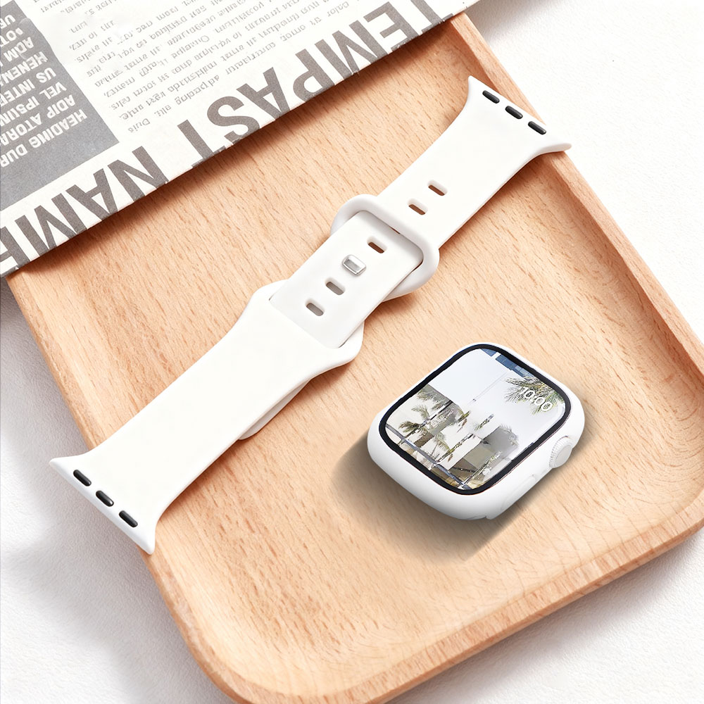 زجاج + حافظة + حزام لساعة أبل  - مراجعة Silicone Sport Band وسعره