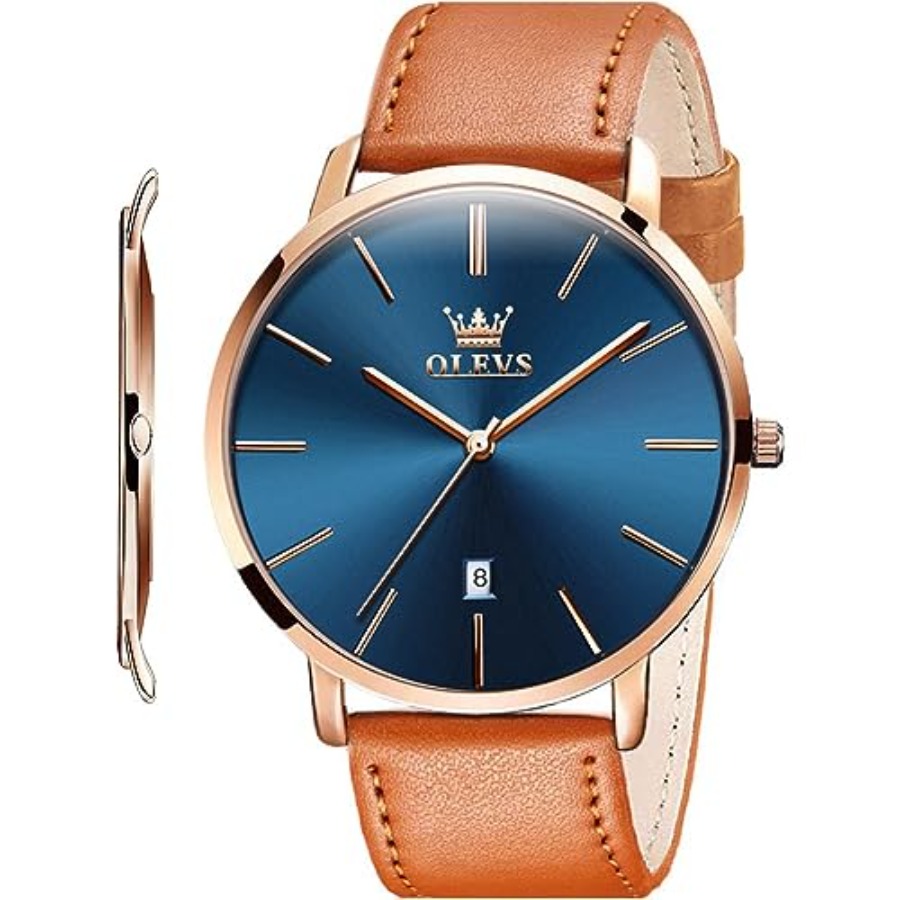ساعات OLEVS الرجالية الجلدية ا - مراجعة Smartwatch Watches For Men Digital وسعره